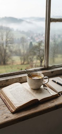 Morning journal and tea