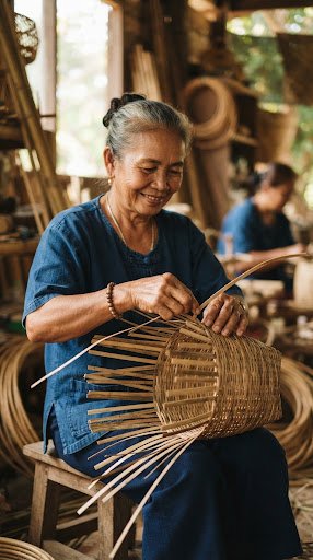 Chiang Mai basket weaver